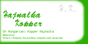 hajnalka kopper business card